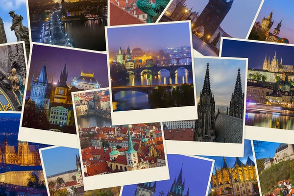 Collage Van Praag Tsjechië Foto Mijn Foto Reizen Architectuur Achtergrond — Stockfoto