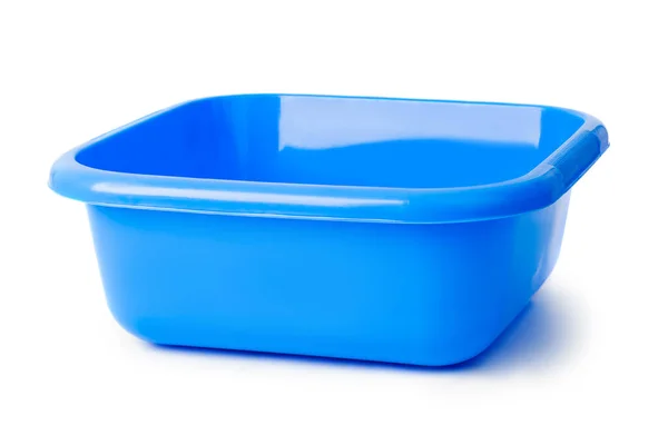 Blue Plastic Basin Isolated White Background — Stock Photo, Image