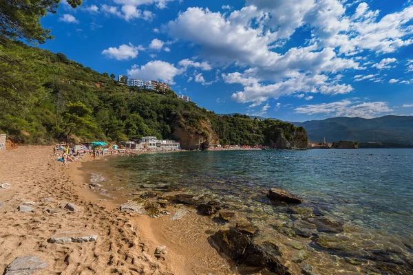 Strand Bij Budva Montenegro Natuur Reizen Achtergrond — Stockfoto