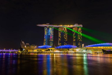 Singapur şehrinin ufuk çizgisi - mimari ve seyahat geçmişi