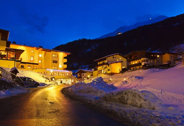 Gunung Ski Resort Solden Austria Latar Belakang Arsitektur Dan Alam — Stok Foto