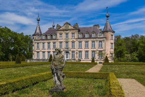 Zamek Poeke Belgii Tło Architektury — Zdjęcie stockowe