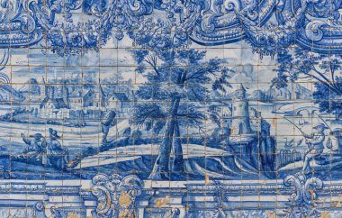 Portekiz 'deki Porto Katedrali' nde seramik Azulejos