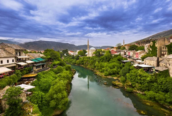 Cityscape Mostar Bósnia Herzegovina Arquitetura Fundo Viagem — Fotografia de Stock