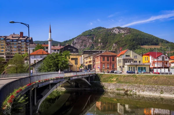 维舍格勒市景观 波斯尼亚和黑塞哥维那 建筑旅行背景 — 图库照片