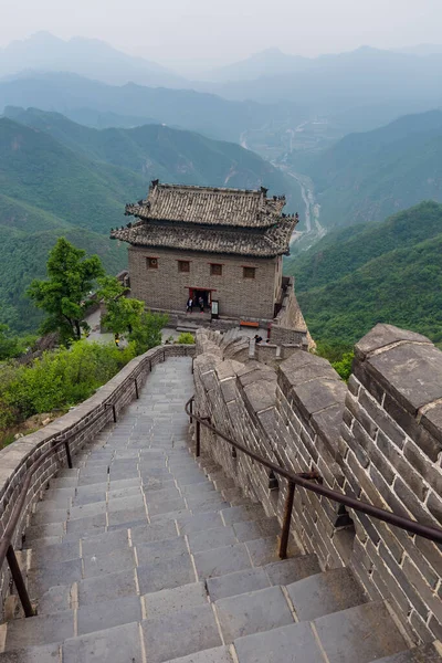 Grande Muralha China Badaling Pequim Viagem Arquitetura Fundo — Fotografia de Stock