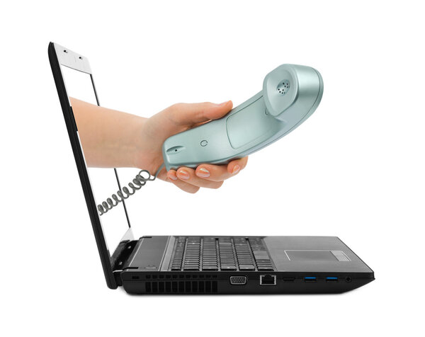 Notebook and hand with phone