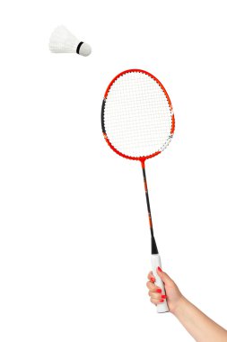 Badminton Raket ile el