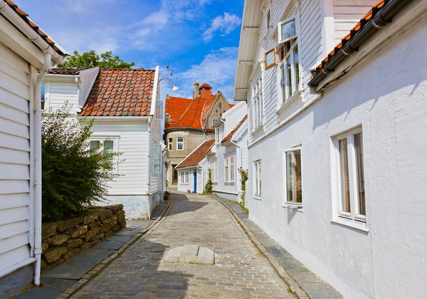Rua no centro antigo de Stavanger - Noruega — Fotografia de Stock