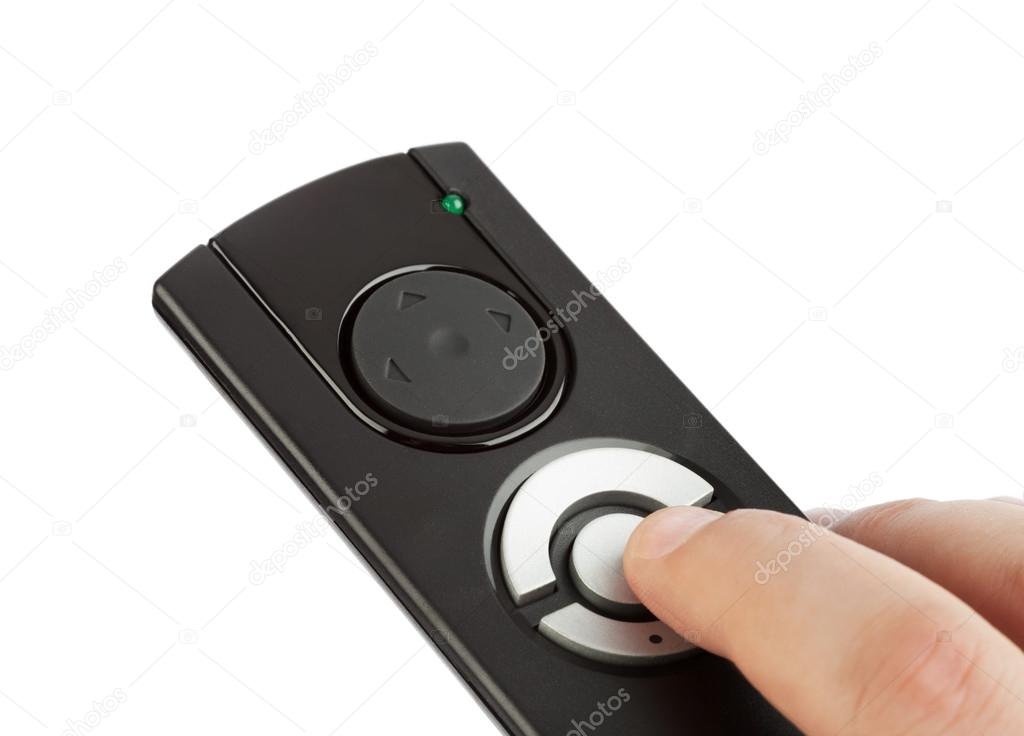 Remote control with blank buttons in hand