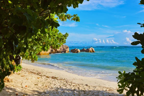 Tropical beach Source D'Argent at Seychelles — Stock Photo, Image