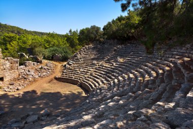 Türkiye 'nin Antalya kentinde eski amfitiyatro Phaselis