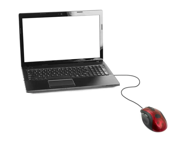 Computador mouse e notebook — Fotografia de Stock