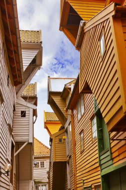 ünlü bryggen bergen - Norveç sokak