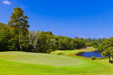 Golf alanı - ada praslin Seyşeller