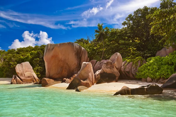 Híres strand forrás d'argent a Seychelle-szigetek — Stock Fotó