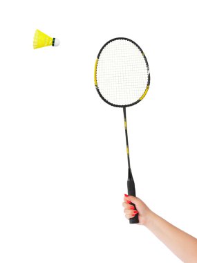 Badminton Raket ile el