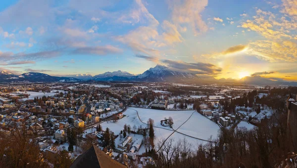 Salzburg Rakousko při západu slunce — Stock fotografie