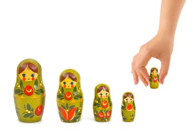 el ve Rus oyuncak matrioska