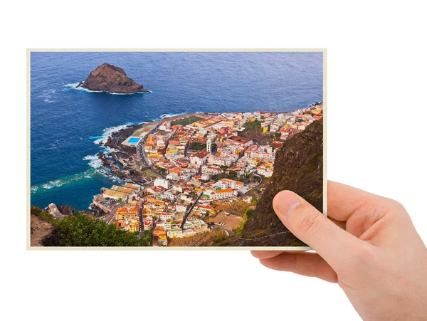 Canário de Tenerife fotografias na mão — Fotografia de Stock