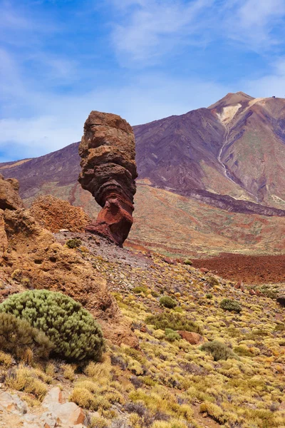 Finger Gottes Felsen am Vulkan Teide auf der Insel Teneriffa - Kanarienvogel — Stockfoto