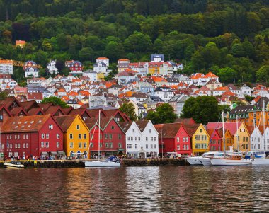 ünlü bryggen bergen - Norveç sokak