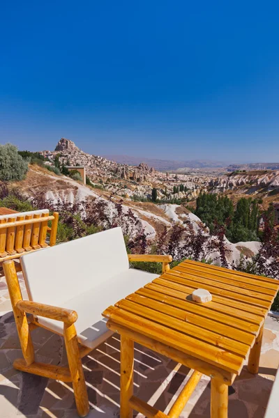 Café i cave city, cappadocia, Turkiet — Stockfoto