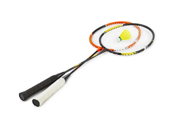 Badmintonracket och badmintonbollen — Stockfoto