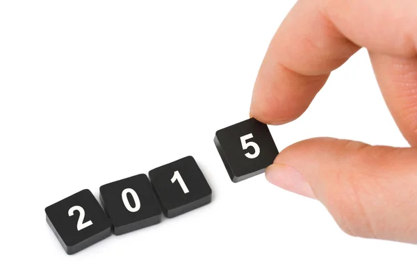 Numbers 2015 and hand — Stock Photo, Image