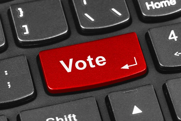 Computer notebook keyboard with Vote key — Stock Photo, Image