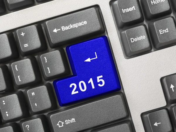 Teclado do computador com chave 2015 — Fotografia de Stock