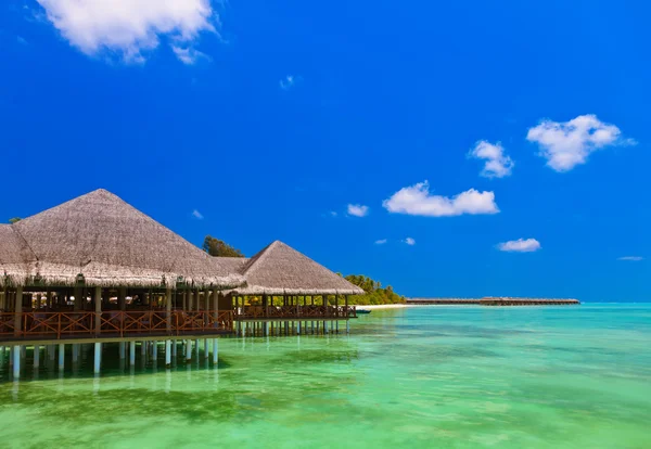 Cafe på tropisk Maldiverna ö — Stockfoto