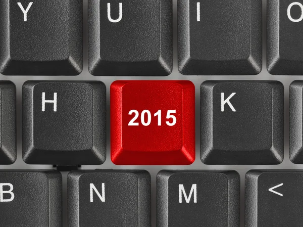 Teclado do computador com chave 2015 — Fotografia de Stock