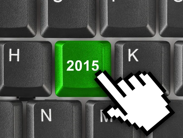 Teclado do computador com chave 2015 — Fotografia de Stock