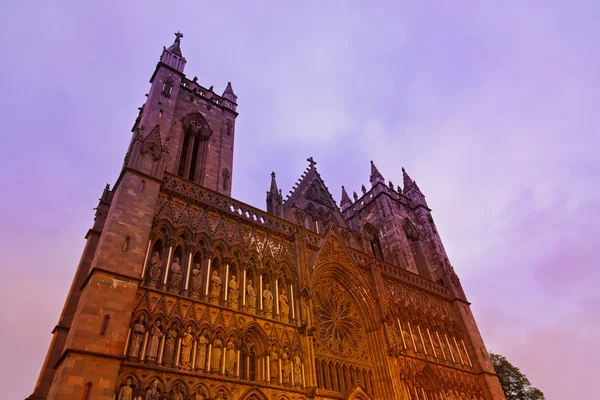 Catedral de Trondheim Noruega al atardecer — Foto de Stock