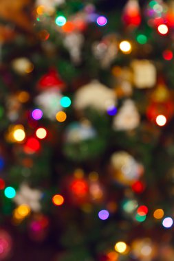 Bulanık fotoğraf Noel ağacı - tatil arka plan