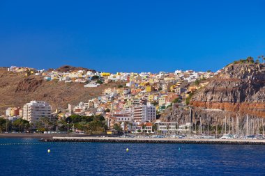 liman ve şehir san sebastian - la gomera Adası - Kanarya