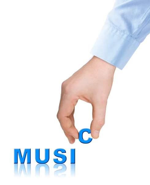 Hand and word Music — Stock Photo, Image