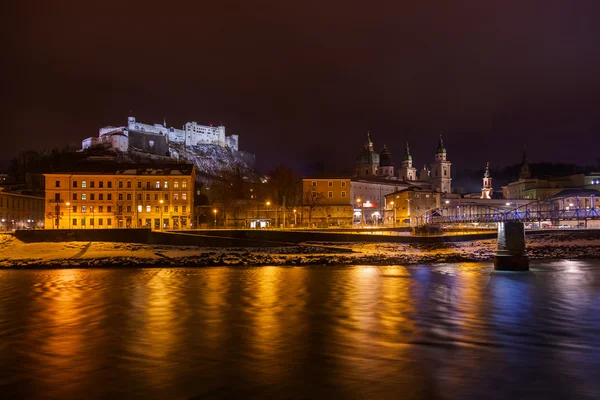 Salzburg Ausztria, az éjszakai — Stock Fotó