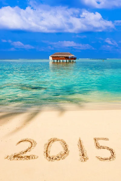 Numbers 2015 on beach — Stock Photo, Image