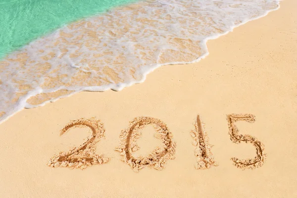 Numery 2015 na plaży — Zdjęcie stockowe