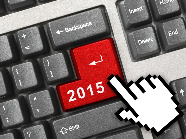 Klawiatura komputerowa z 2015 klucz — Zdjęcie stockowe