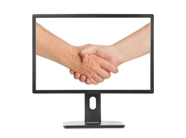 Virtuális kézfogás - internetes üzleti koncepció — Stock Fotó