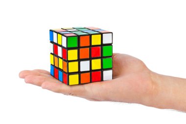 Cube puzzle in hand