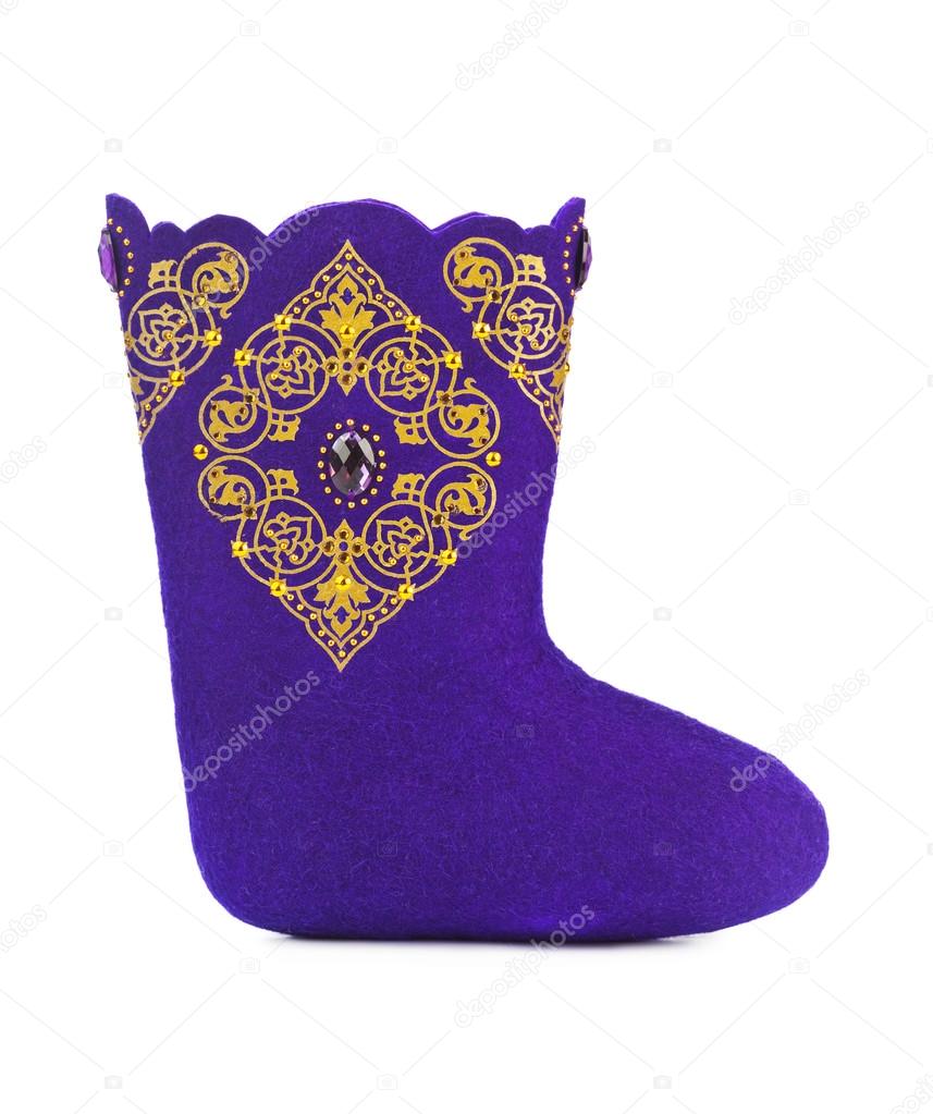 Felt boots with ornament