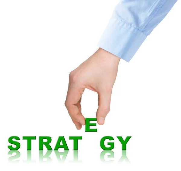 Mano e parola Strategia — Foto Stock