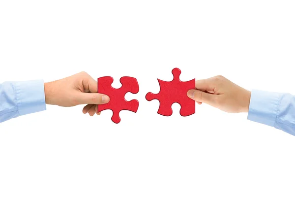 Hands and puzzle — Stock Photo, Image