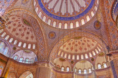 Blue mosque interior in Istanbul Turkey clipart