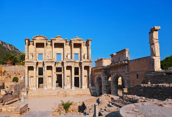 Antica Biblioteca Celsius a Efeso Turchia — Foto Stock