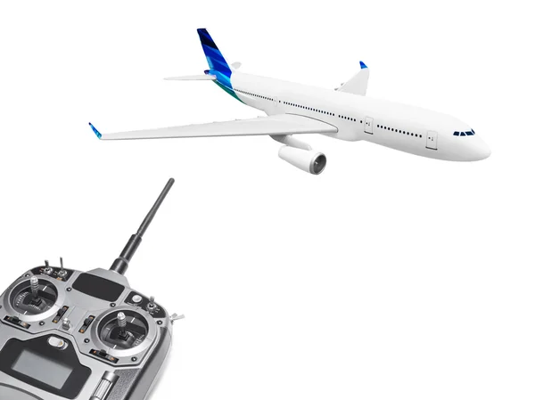 RC vliegtuig en radio-afstandsbediening — Stockfoto